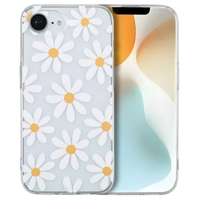 Afbeelding van iPhone SE 4 Hoesje Siliconen en TPU (zacht) imoshion Softcase/Backcover Daisy Flower Telefoonhoesje