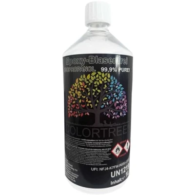 Afbeelding van Isopropanol Epoxy bubbelvrije reiniger oplosmiddel 99,9% IPA isopropylalcohol 2 propanol colortree 1000 ml
