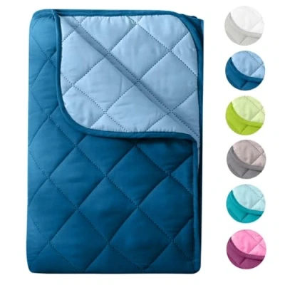 Afbeelding van wometo Zomerdekbed van microvezel, omkeerbaar design, 200 x cm, OekoTex, groen en lichtgroen, wasbaar op 95 C, zonder hoes te gebruiken, als sprei gebruiken