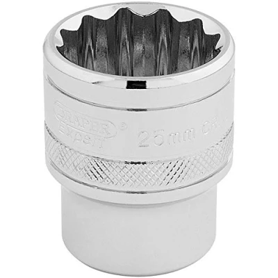Afbeelding van Draper 33418 1/2&quot; vierkante aandrijving 12 punts socket, 25mm maat, blauw