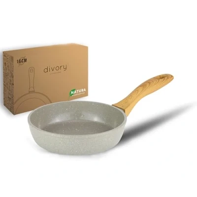 Afbeelding van DIVORY keramische pan 16cm inductiepan, PFAS &amp; PTFE vrij, kleine koekenpan, mini gecoate eierpan ovenbestendig vaatwasmachinebestendig (Natura, 16 cm)