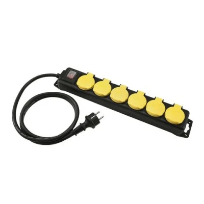 Afbeelding van EUROLITE Distributor 6 voudig stekkerblok met on/of schakelaar IP44 bk 3 m