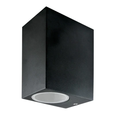 Afbeelding van Tuin Lamp Boston Zwart Vierkant 2x GU10 Long