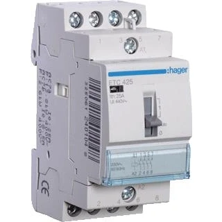 Afbeelding van Hager magneetschakelaar ac etc 4no 25 1 400v 8 5 3 kw u spoel 230v 50hz 60hz etc425