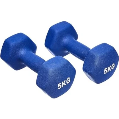 Afbeelding van Amazon Basics Halters, 2 stuks, dumbbell, neopreen, x 5 kg, in totaal 10 blauw