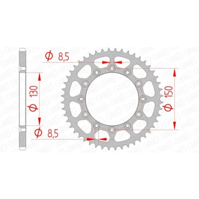 Afbeelding van AFAM Tandwiel Achterzijde Staal SUPER LIGHT 47T 520 Zwart MX ENDURO
