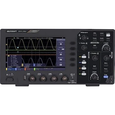 Afbeelding van VOLTCRAFT DSO 2104 Digitale oscilloscoop 100 MHz 4 kanaals 1 GSa/s 80 kpts 8 Bit Digitaal geheugen (DSO) stuk(s)