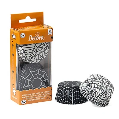 Afbeelding van Cupcake Cups Halloween Spinnenweb Ø50x32(h) cm 36 stuks
