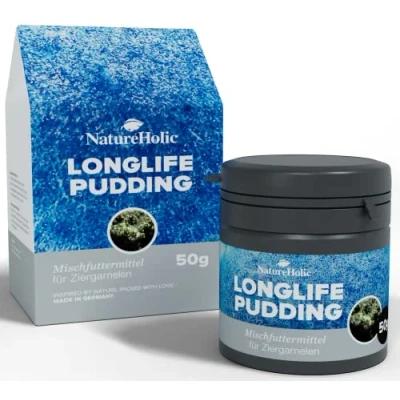 Afbeelding van NatureHolic LonglifePudding garnalenvoer I stofvoer voor ongewervelde dieren speciaal baby garnalen en filtervoeders gemaakt in Duitsland 50ml