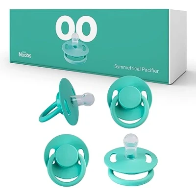 Afbeelding van Love Noobs Symmetrical Pacifier, 4 Pacifiers, Pacifiers 0 6 Months, Newborn Silicone Pacifier 3 Months