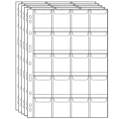 Afbeelding van Uncle Paul Munt Verzamelen Pagina&#039;s 5 Vellen 20 Zakken Standaard 9Hole Coin Pocket Inserts Mouwen voor Munten CS03520