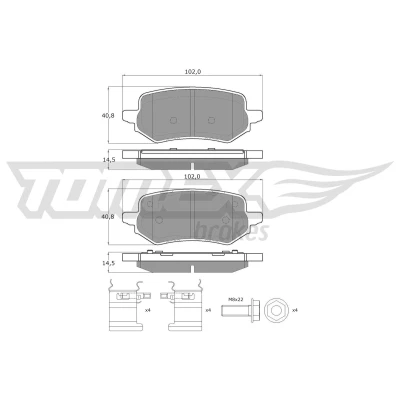 Afbeelding van Remblokkenset, schijfrem TOMEX Brakes TX 60 47