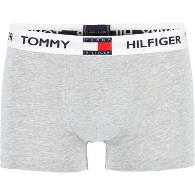 Afbeelding van Tommy Hilfiger 85 trunk (1 pack) heren boxer normale lengte grijs melange Maat: L