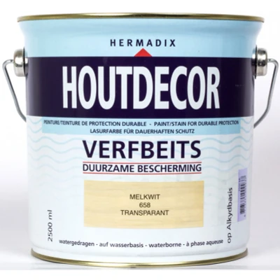 Afbeelding van Hermadix Houtdecor Transparant 658 Melkwit 2,5 liter Tuinbeits
