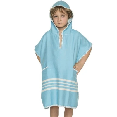 Afbeelding van Kinder Strandponcho Hamam Turquoise van Lalay maat 2 3 jaar t/m 10 11