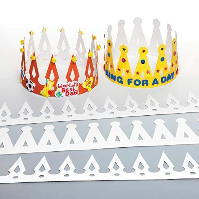 Afbeelding van Baker Ross knutselset kroon van karton voor kinderen om te knutselen en versieren kinderverjaardag carnaval, 12 stuks