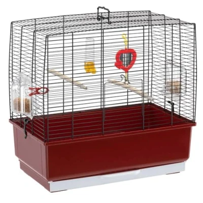 Afbeelding van Ferplast Vogelkooi kanarie, incl. vogelspeelgoed, vogelvoederbak, vogelzitstokken, zwart, 49 x 30 h 48,5 cm