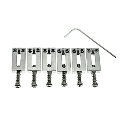 Afbeelding van KAISH Verbeterde Versie Rvs Gitaar Brug Zadels 10.5Mm String Afstand met Nikkel Schroeven voor Stratocaster/Telecaster