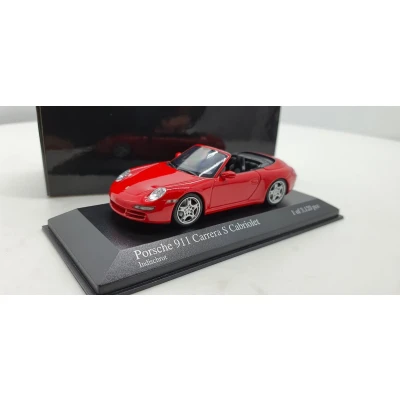 Afbeelding van Minichamps Porsche 911 Carrera S Cabriolet 1:43 2005 Rood Modelauto Schaalmodel Model auto Miniatuurautos Miniatuur