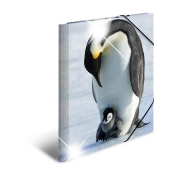 Afbeelding van 3x Elastomappen glossy dieren A3 PP penguins