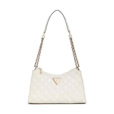 Afbeelding van GUESS Schoudertas Giully Top Zip Shoulder Bag Creme White Crème