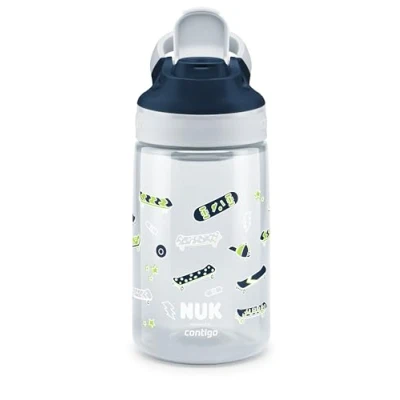 Afbeelding van NUK By Contigo Easy Sip Cup Drinkfles voor kinderen (vanaf 4 jaar), lekvrij, gemaakt van duurzaam Tritan, BPA vrij, vaatwasmachinebestendig, 420 ml, skater