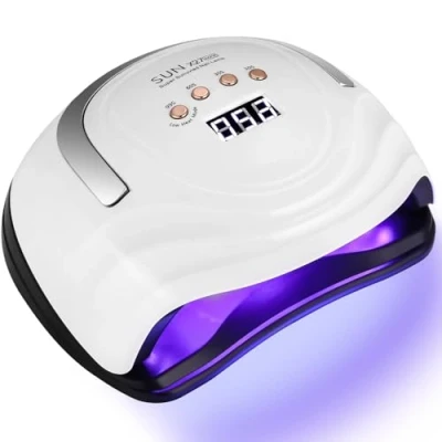 Afbeelding van Zawaer UV lamp voor nagels, 380 W led lamp, gelnagels gellak met digitaal display, 81 stuks lampkralen, automatische sensor, 4 timerinstellingen, nageldroger salon en thuis
