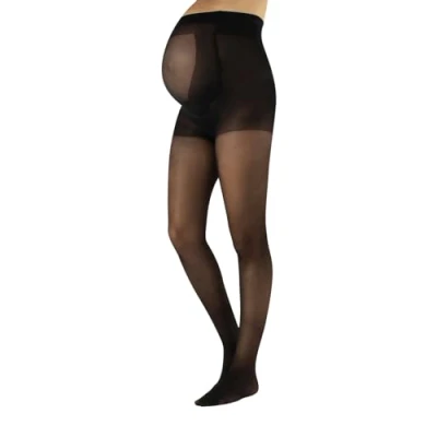Afbeelding van CALZITALY Zwangerschapssteunpanty met Middelmatige Compressie Fijne zwangerschapspanty Zwart, Huidskleur S, M, L, XL 20 DEN Made in Italy (L, Zwart)