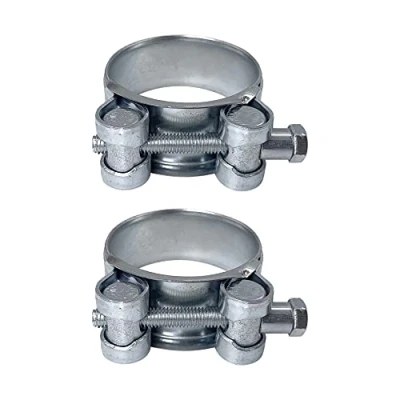 Afbeelding van (Pack van 2 stuks) Pijp 44 47 mm Sterke Versterkte Pijpklemmen, Gegalvaniseerde Stalen Buis Slangklem Bevestigingsmiddelen (2 stuks, mm)