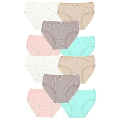Afbeelding van TupTam Meisjes Onderbroeken Set van 10, Slips/hartjes jeansblauw roze donkerblauw grafiet grijs, 104 110