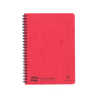 Afbeelding van Clairefontaine 4858Z Een spiraalschrift Europa Notemakers in rood A5 14,8x21 cm 120 uitneembare pagina&#039;s met lijnen Wit papier van 90 g Glanzende cover