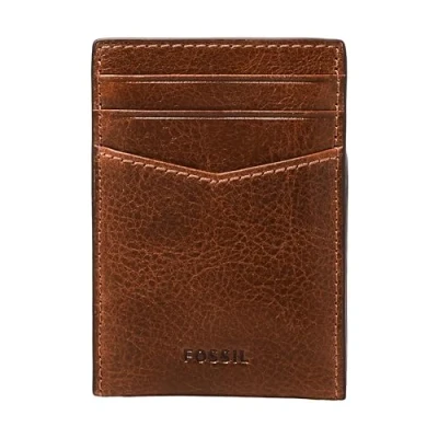 Afbeelding van Fossil Andrew Portemonnee, Maat: One Size, Cognac