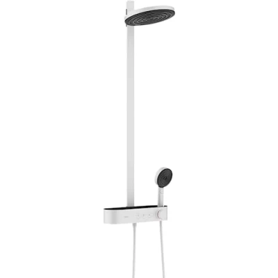 Afbeelding van hansgrohe pulsify showerpipe 260 2jet ecosmart met showertablet select 400 douchetherm mat wit 24241700