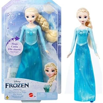 Afbeelding van Disney Frozen Elsa Musical zingende pop met één druk op de knop speelgoed + 3 jaar Engelse versie (HLW55)
