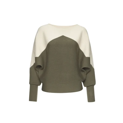 Afbeelding van Lascana LS Pullover RUN Trui, Dames, Maat: 36/38, Creme khaki