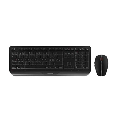 Afbeelding van CHERRY GENTIX DESKTOP, draadloos toetsenbord en muis set, Duitse lay out, QWERTZ toetsenbord, duurzame toetsbelettering, ergonomisch ontwerp, werkt op batterijen, Zwart