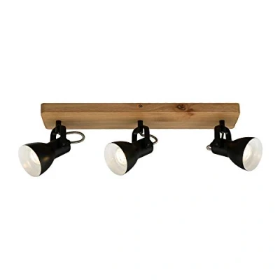 Afbeelding van Briloner Leuchten ARBO Plafondlamp Spot draaibaar 3 lichts GU10 max. 35W Materiaal: hout en Metaal Kleur: zwart