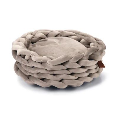 Afbeelding van Kattenmand Ziba fluweel grijs 40x40x15 cm