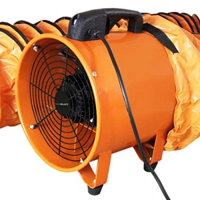 Afbeelding van MAXBLAST 550 W 110V Professionele Ventilator + 12 meter opvouwbare slang Ø 300 mm afzuiger stofafzuiging
