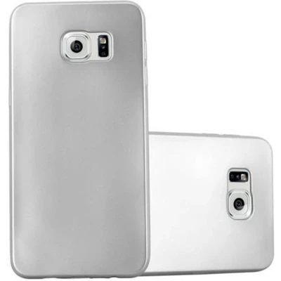 Afbeelding van Cadorabo Hoesje geschikt voor Samsung Galaxy S6 EDGE in METALLIC ZILVER Beschermhoes gemaakt van flexibel TPU silicone Case Cover