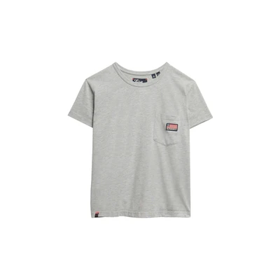 Afbeelding van Superdry Vrouwen Athletic Essential T shirt met Borstzak Grijs Grootte: 42