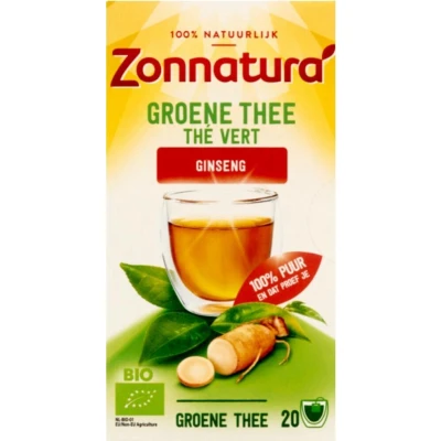 Afbeelding van Zonnatura Groene Thee met Ginseng 20ST
