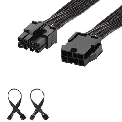 Afbeelding van J&amp;D 8 pins PCI Express Voedingskabel (2 Stuks), Duurzaam PCIe Stroomverlengkabel, 12 inch