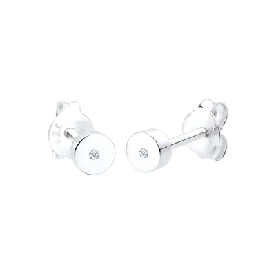 Afbeelding van Elli DIAMONDS Dames Effen met Diamant (0,01 ct) in 925 Sterling Zilver