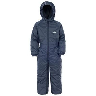 Afbeelding van Tresspass Regenpak voor kinderen, met fleece inzetstuk, waterdicht en ademend, blauw marineblauw, 2 3 jaar