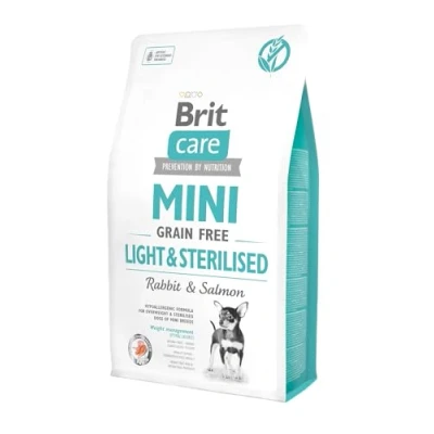 Afbeelding van Brit Care Grainfree Mini Light &amp; Sterilised Rabbit Salmon 2 kg Hond