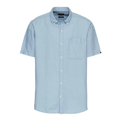 Afbeelding van camel active Korte mouwen overhemd van een katoen linnenmix Maat menswear 5XL Lichtblauw