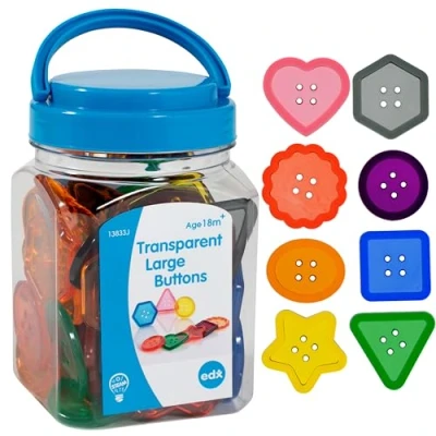 Afbeelding van edx onderwijs Transparant Grote Knoppen Mini Jar Light Box Accessoire Sensorische en Fijne Motor Vaardigheid Ontwikkeling Wiskunde Manipulatief Voor Leeftijden 18M+