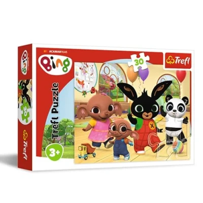 Afbeelding van Trefl Bing, met Bing is het leuk puzzel 30 stukjes Kleurrijke de helden uit cartoon, Creatieve ontspanning, Plezier voor kinderen vanaf 3 jaar