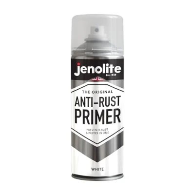 Afbeelding van JENOLITE Anti roest primer Spuitbusverf WIT Hoogwaardige Bescherming metalen tegen en corrosie 400ml